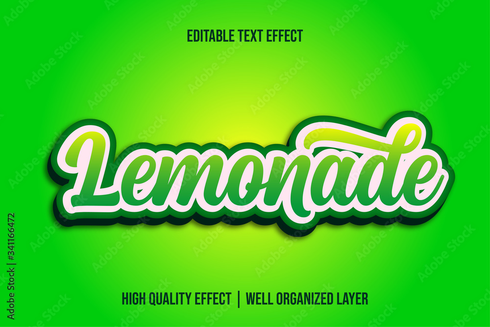 Lemonade, Green Gradient Editable Text Effect Style Lemonade, Green Gradient Editable Text Effect Style