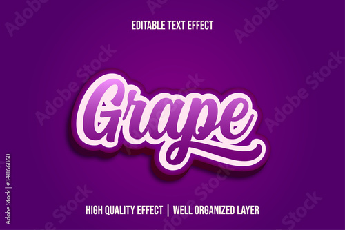 Grape, Purple Editable Text Effect Style