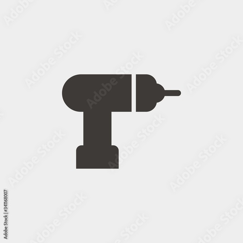 drilling machin icon vector illustration and symbol for website and graphic design
