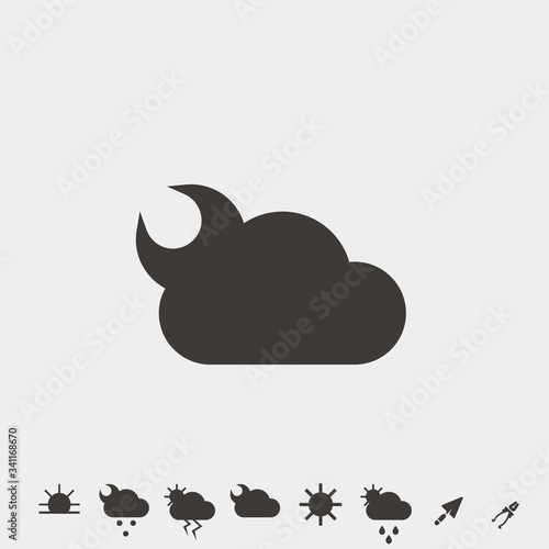 moon and cloud icon vector illustration and symbol for website and graphic design