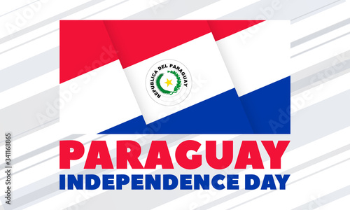 Paraguay Independence Day Celebrates the independence from Spain that they won on May 14, 1811. Poster, card, banner, background design. 