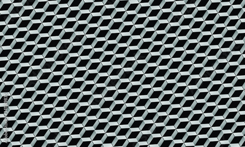 Black & Silver Abstract Seamless Pattern with Square - Textile - Background - Wallpaper