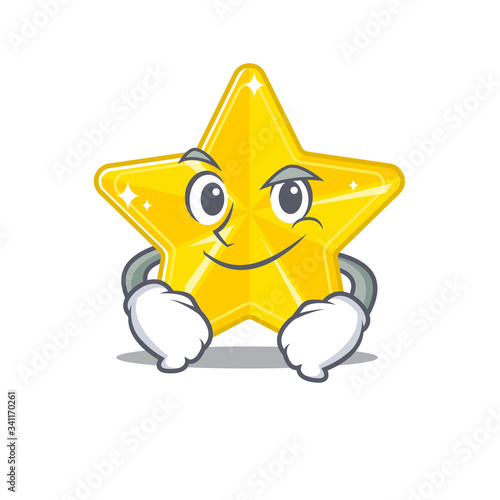 A mascot design of shiny star having confident gesture