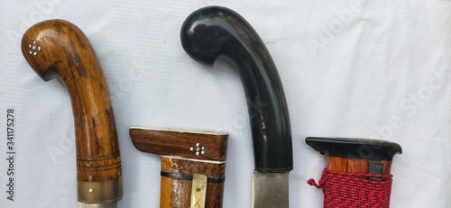 a set of handle of golok machete from Indonesia photo