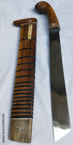 close up of golok traditional machete from Indonesia photo