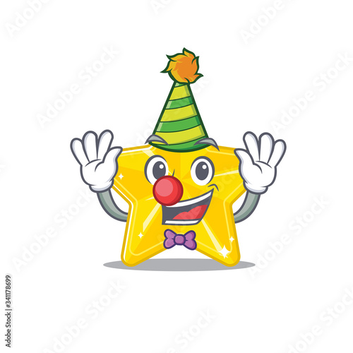cartoon character design concept of cute clown shiny star © kongvector