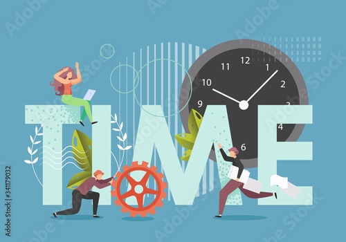 Time management, vector flat style design illustration