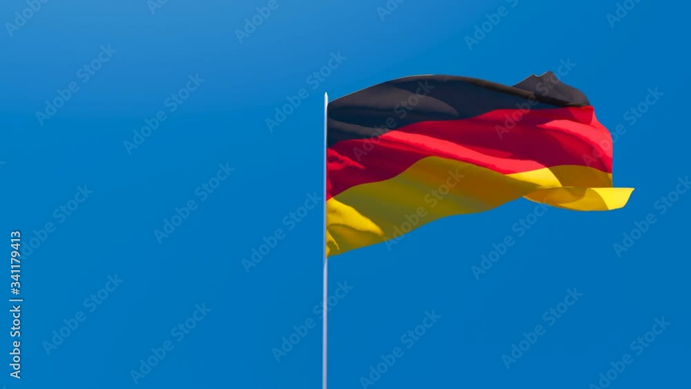 The national flag of Germany is flying in the wind The national flag of Germany is flying in the wind