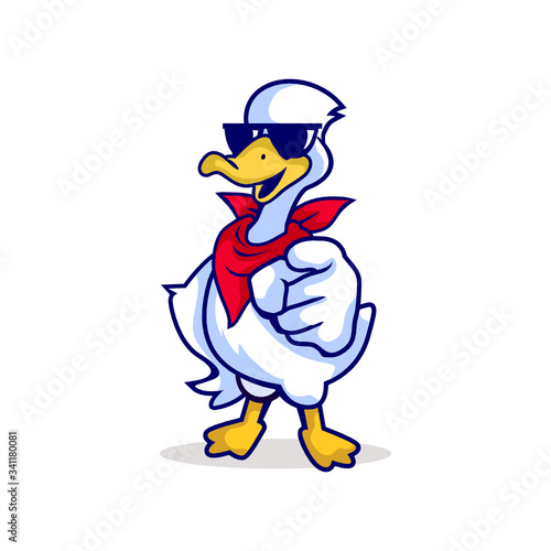 Cool goose with sunglasses mascot character svg file © fzr design