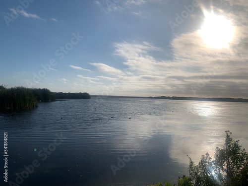 sunset over the lake