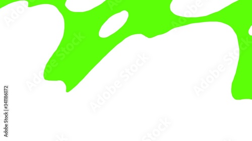 Animation-white liquid with green screen.
