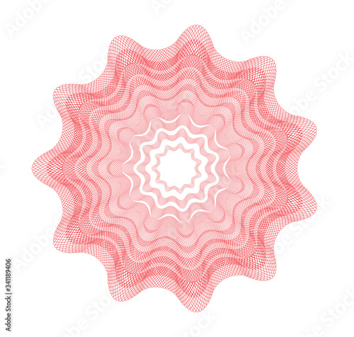 Guilloche radial symmerty pattern watermark creative design. Use it for diploma, document or certificate creation. Vector illustration.