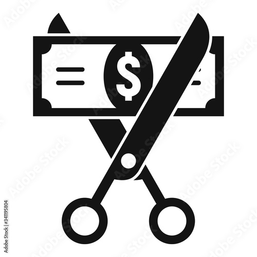 Cut money cash icon. Simple illustration of cut money cash vector icon for web design isolated on white background