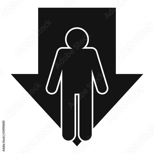Bankrupt man icon. Simple illustration of bankrupt man vector icon for web design isolated on white background