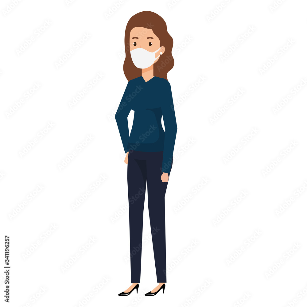 business woman using face mask isolated icon vector illustration design business woman using face mask isolated icon vector illustration design
