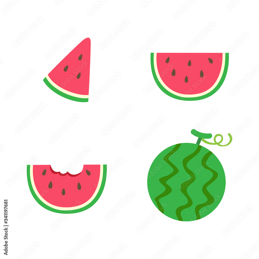 Watermelon set isolated on white background Watermelon set isolated on white background