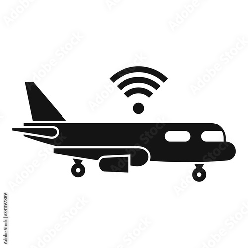 Airplane wifi icon. Simple illustration of airplane wifi vector icon for web design isolated on white background