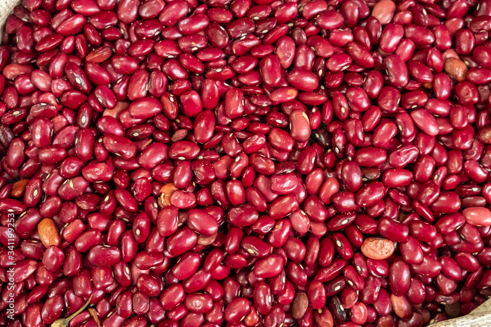 Abstract background from bean kernels. Legume in the market. Natural products for a healthy diet. Protein, a protein from nature. Red, white, colorful, pink beans. Abstract background from bean kernels. Legume in the market. Natural products for a healthy diet. Protein, a protein from nature. Red, white, colorful, pink beans.