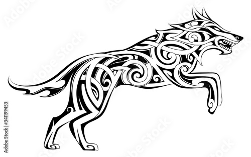 Wolf tattoo Celtic style