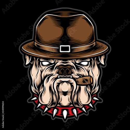 mafia pitbull head vector logo