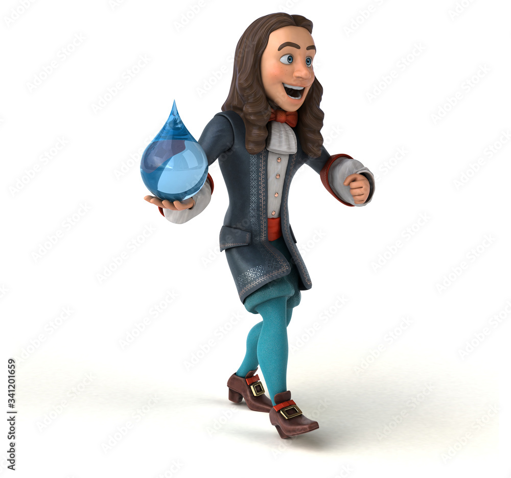 3D Illustration of a cartoon man in historical baroque costume 3D Illustration of a cartoon man in historical baroque costume