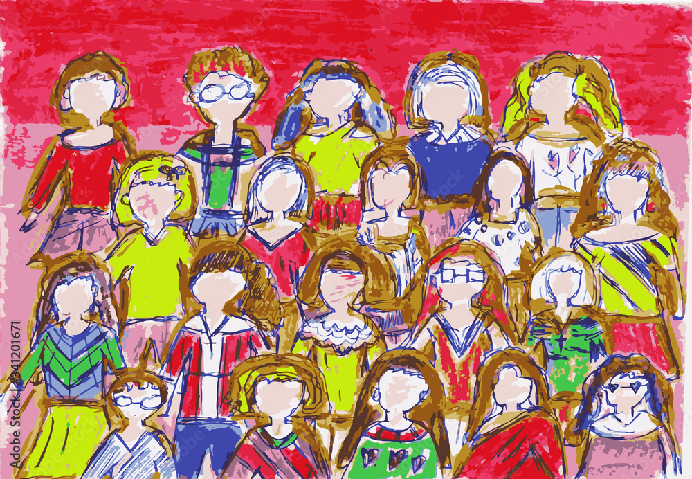 Diverse Blossoms: Kid's Artistry Celebrating International Women's Day with Empowered Portraits