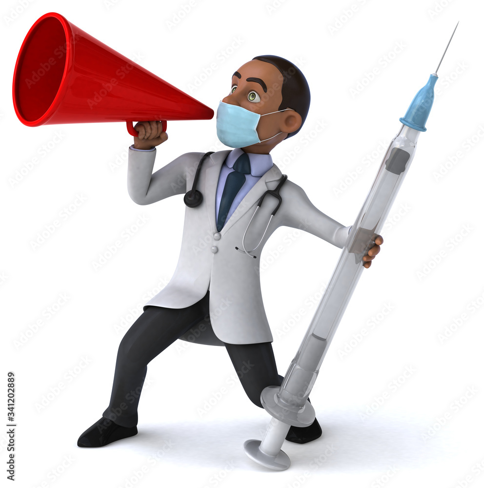 3D illustration of a cartoon character with a mask 3D illustration of a cartoon character with a mask