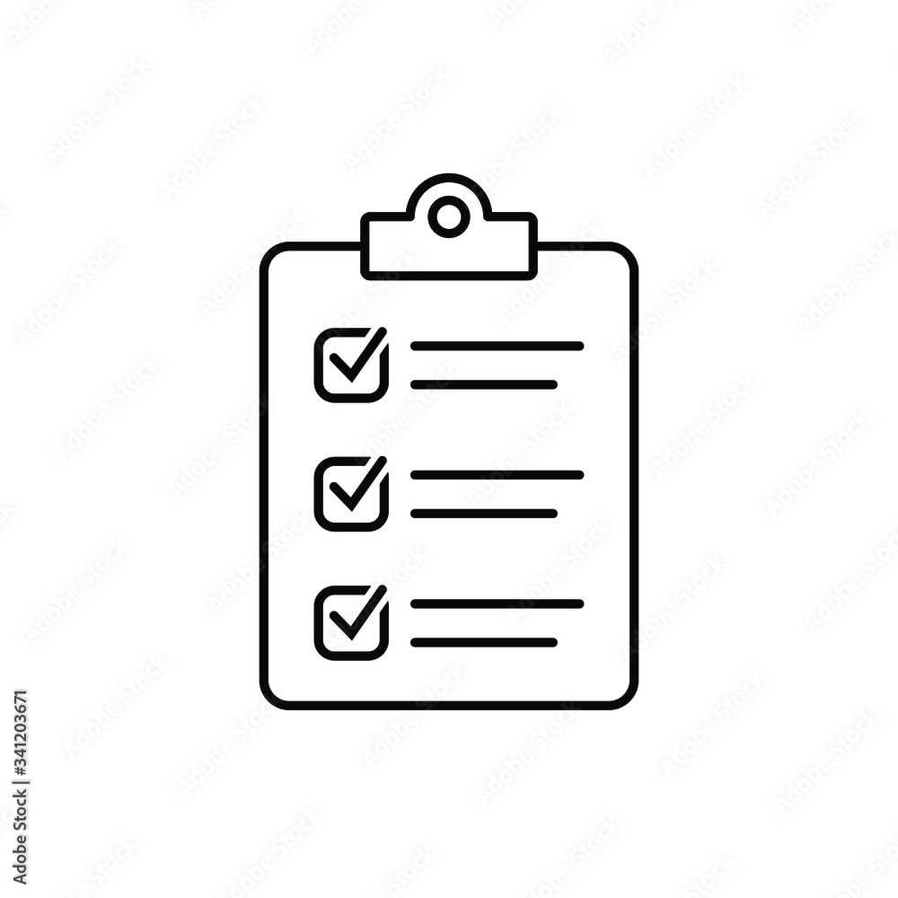 Clipboard with checklist icon, symbol for web site and app design. Clipboard with checklist icon, symbol for web site and app design.
