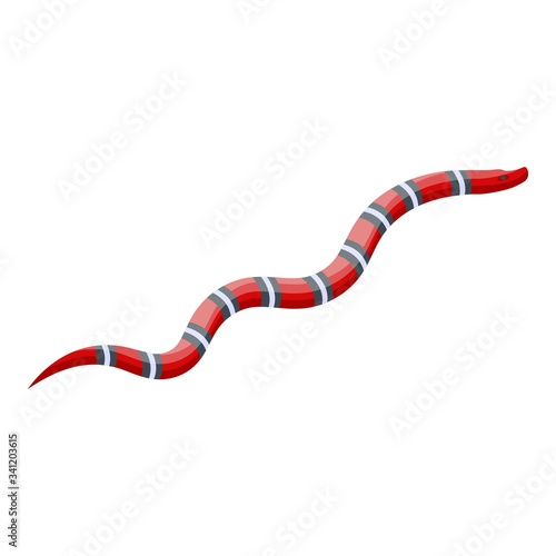Red black snake icon. Isometric of red black snake vector icon for web design isolated on white background