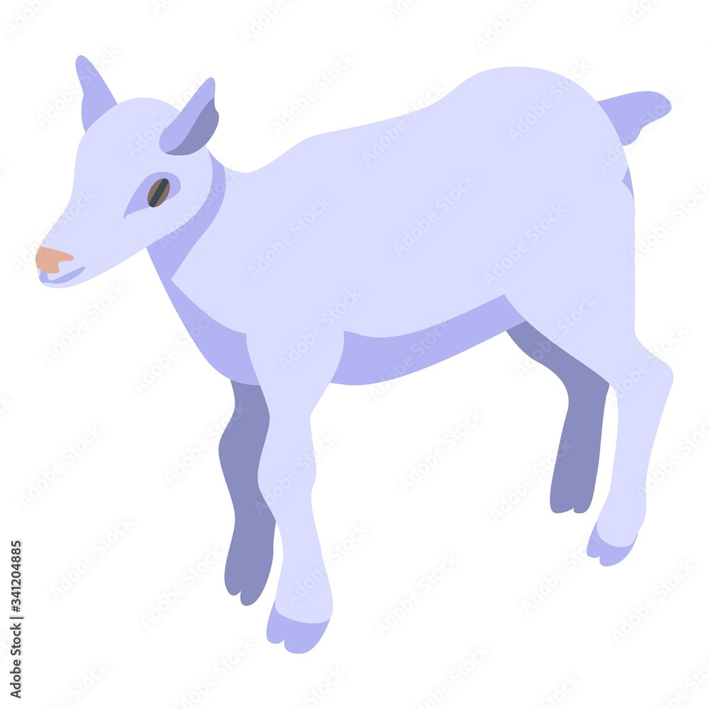 Kid goat icon. Isometric of kid goat vector icon for web design isolated on white background