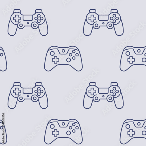 Console game controller icons pattern. Video game seamless background. Seamless pattern vector illustration