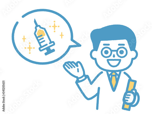 Doctor explaining a newly developed vaccine