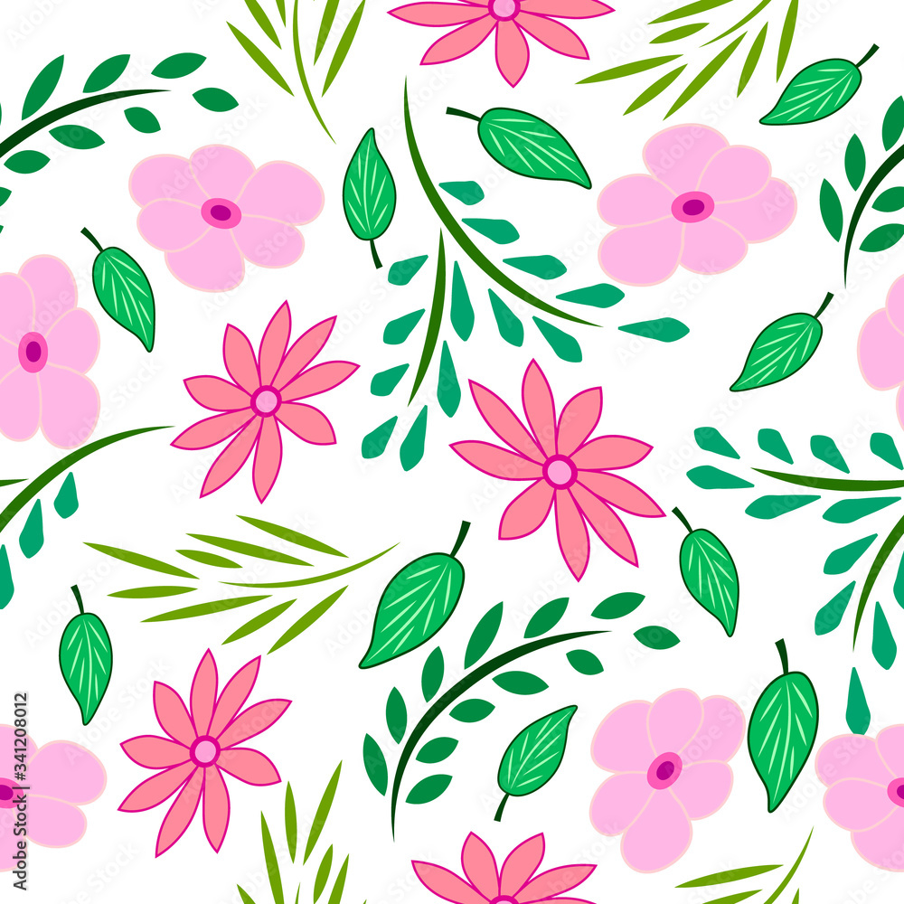 Abstract floral elements seamless pattern. Abstract floral elements seamless pattern.