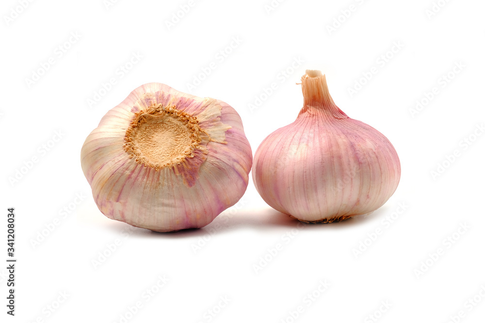 Garlic Cloves and Garlic Bulb isolated on white background. Garlic Cloves and Garlic Bulb isolated on white background.