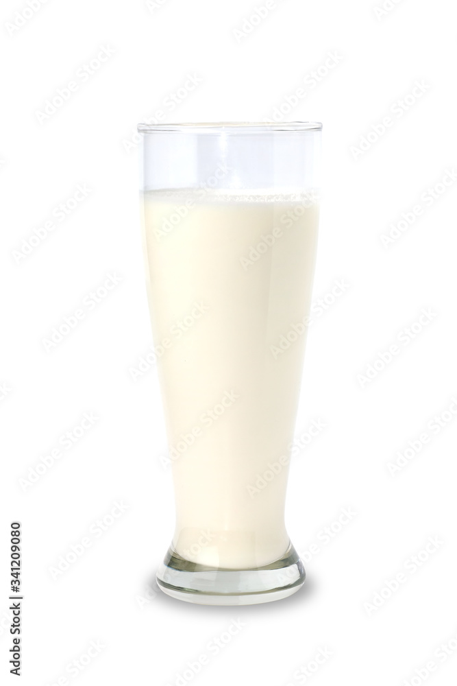 fresh milk in the glass on white background fresh milk in the glass on white background