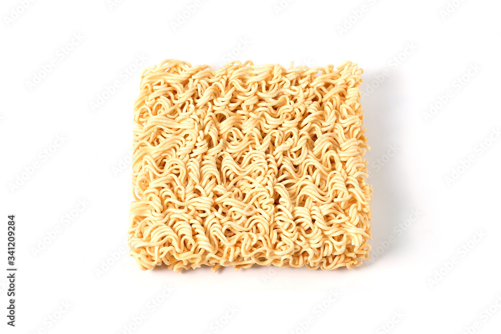 Dried instant noodles isolated on white background. Dried instant noodles isolated on white background.