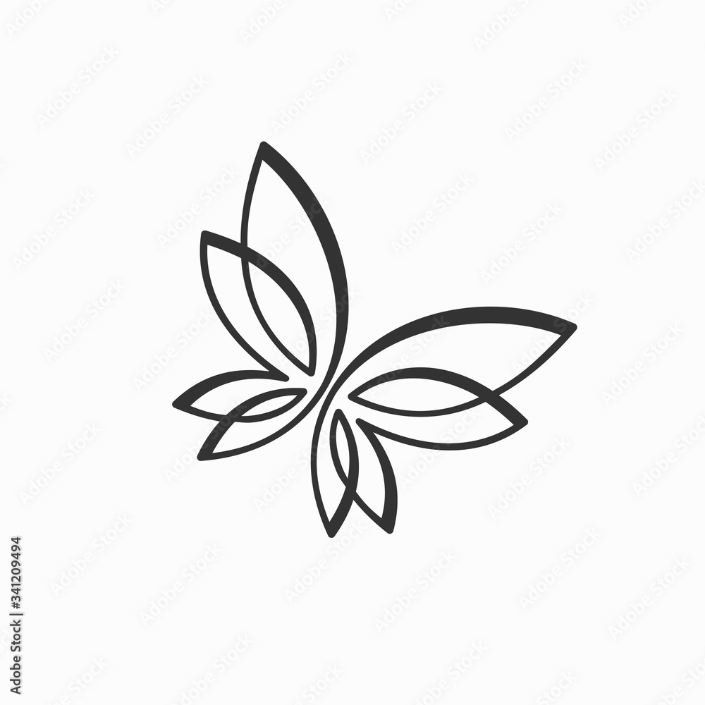 butterfly vector logo, bohemian logo design