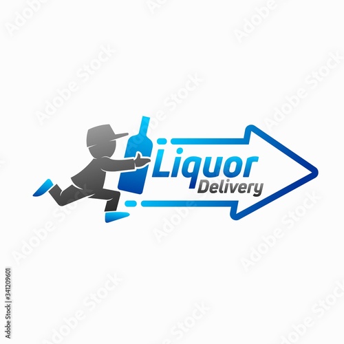 liquor logo design, delivery vector logo