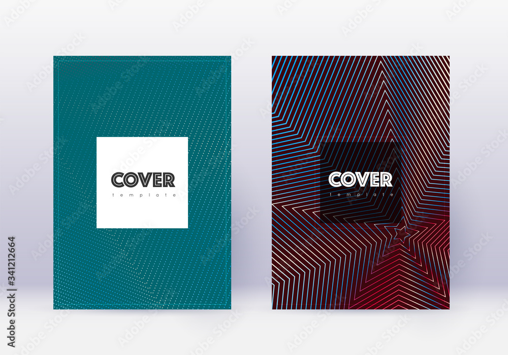Hipster cover design template set. Red abstract li Hipster cover design template set. Red abstract li