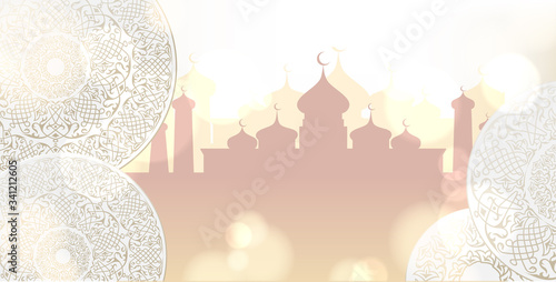 Poster for muslim religion holiday. Vector illustration.