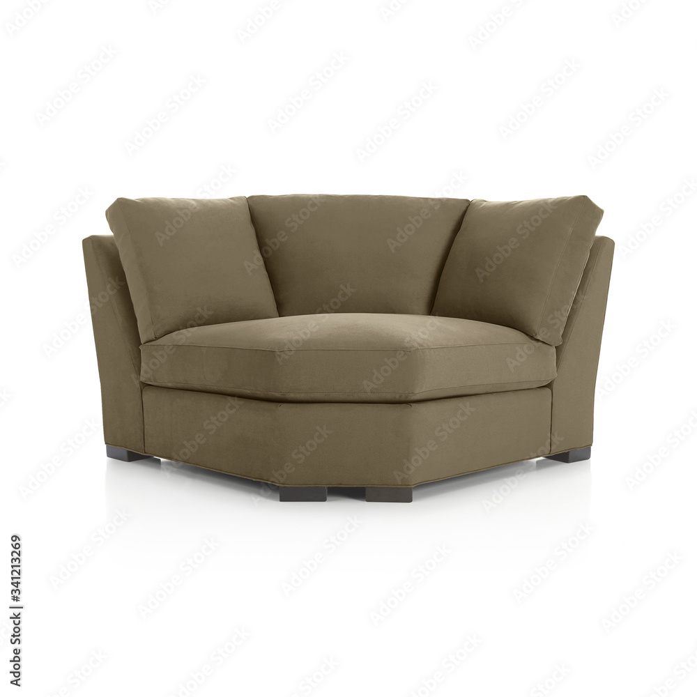 Corner sofa isolated, angle armchair brown furniture Corner sofa isolated, angle armchair brown furniture