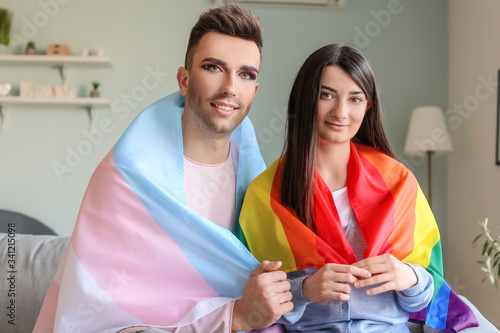 Portrait of young transgend...