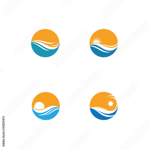 Water wave logo icon illustration