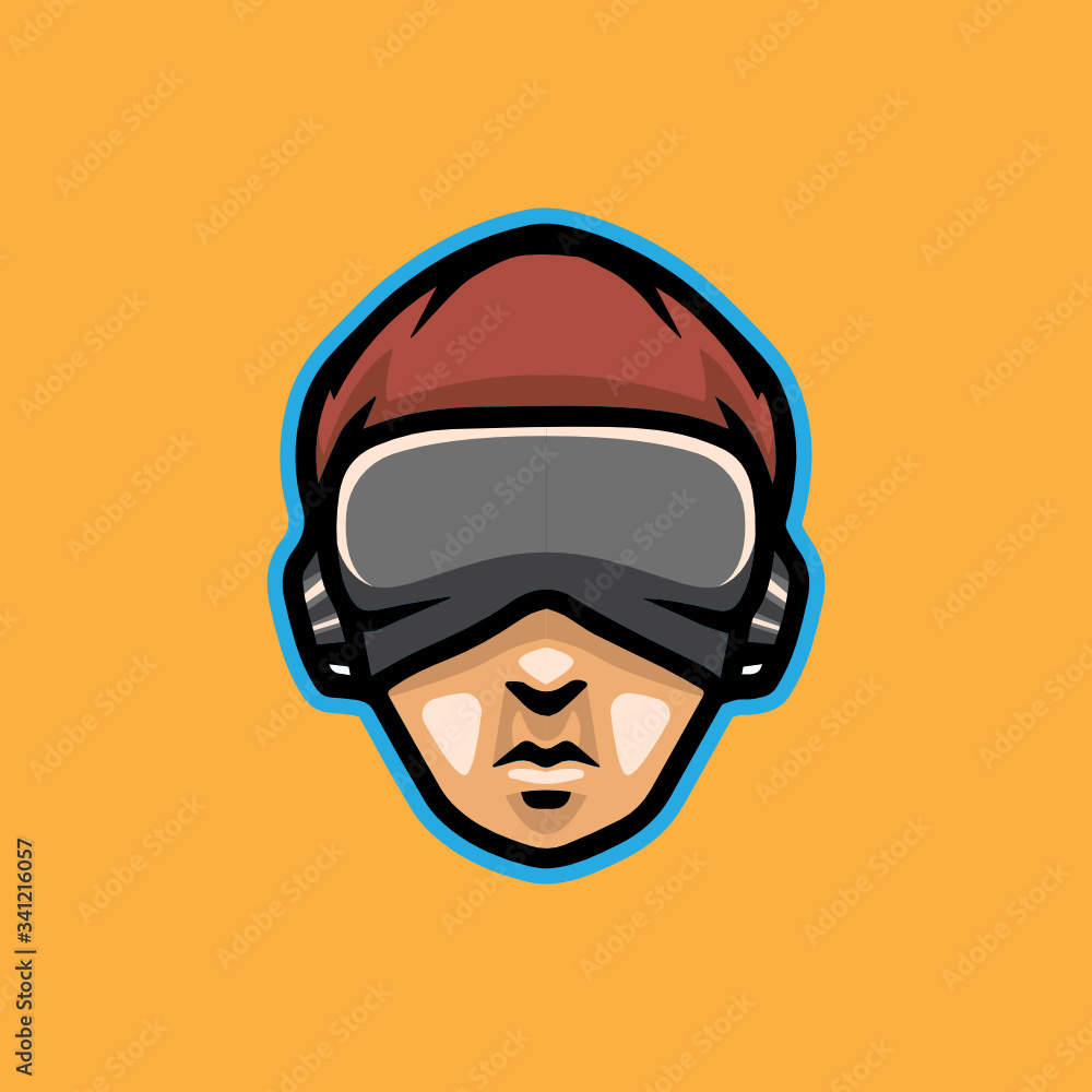 Simple and Minimalist cyberpunk robotic techno head logo design vector template Simple and Minimalist cyberpunk robotic techno head logo design vector template