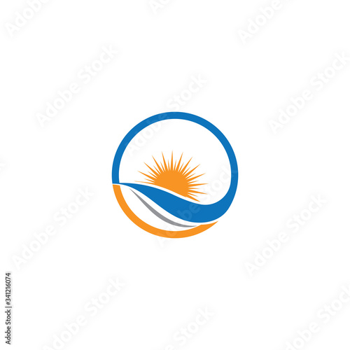 Water wave logo icon illustration