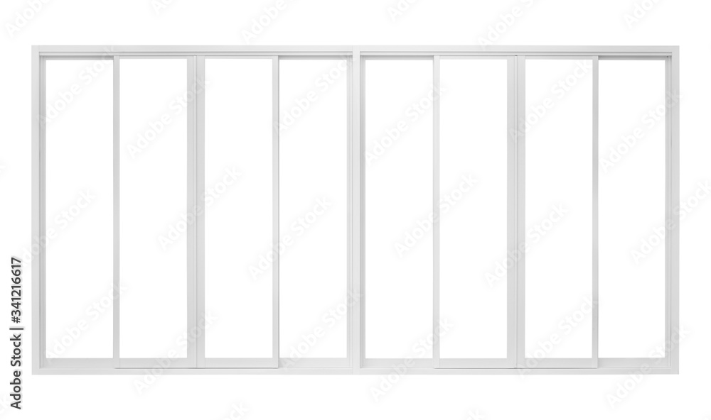 Real modern house window frame isolated on white background Stock Photo ...