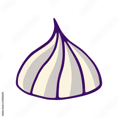 Vector сartoon marshmallows logo isolated on a white background. Marshmallow icon or logotype for bakery, pastry or cake shop, confectionery, cafe, bakery house.