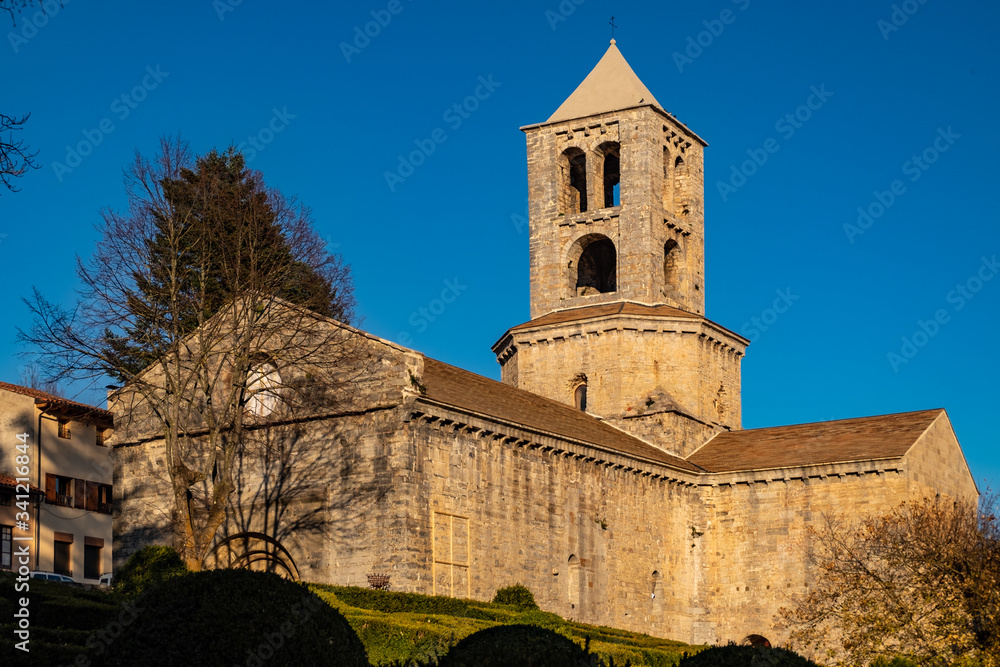 Ancient Romanesque monastery of Saint Peter of the town of Camprodon in Gerona, Spain. Ancient Romanesque monastery of Saint Peter of the town of Camprodon in Gerona, Spain.