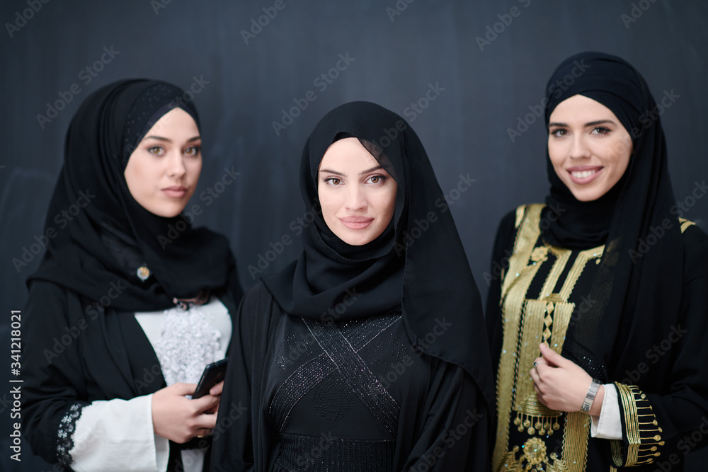portrait of beautiful muslim women in fashionable dress