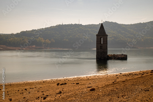 Swamp in Sau reservoir  Catalonia  Spain.